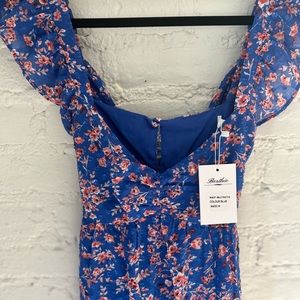 Cap sleeve midi floral dress